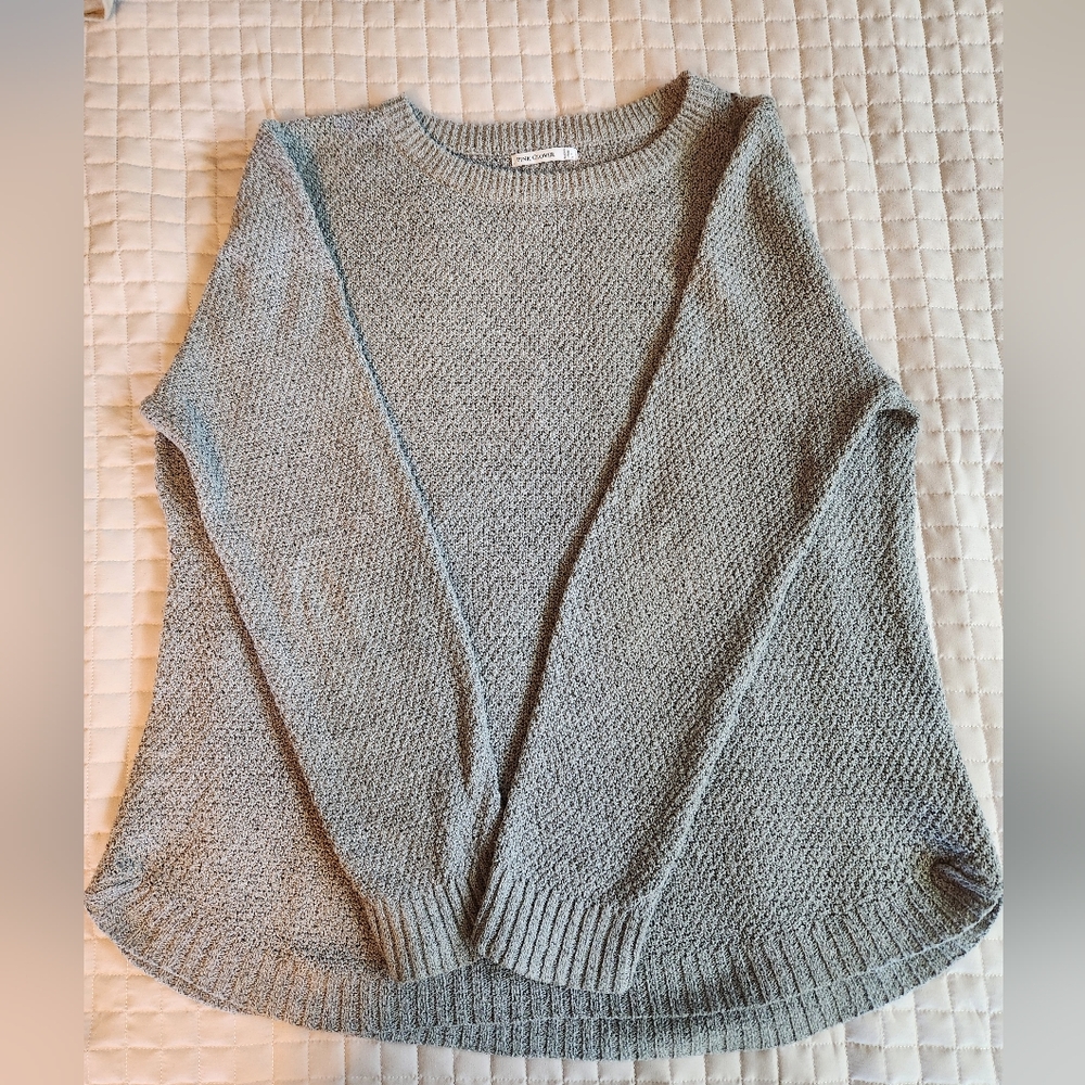 Pink Clover gray fuzzy sweater